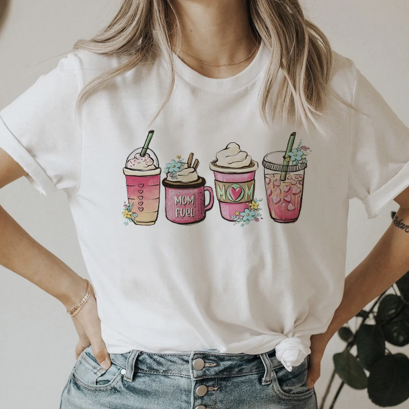 

Женская мультяшная одежда, Женская белая Свободная рубашка с круглым вырезом, летняя модная футболка с принтом, женская футболка с коротким...