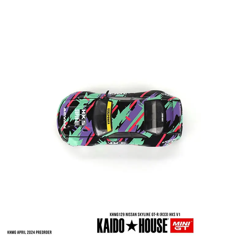 TSM MINI GT Kaido House 1:64 Nissan Skyline GT-R (R33) Hks Модель автомобиля из сплава Коллекция игрушек