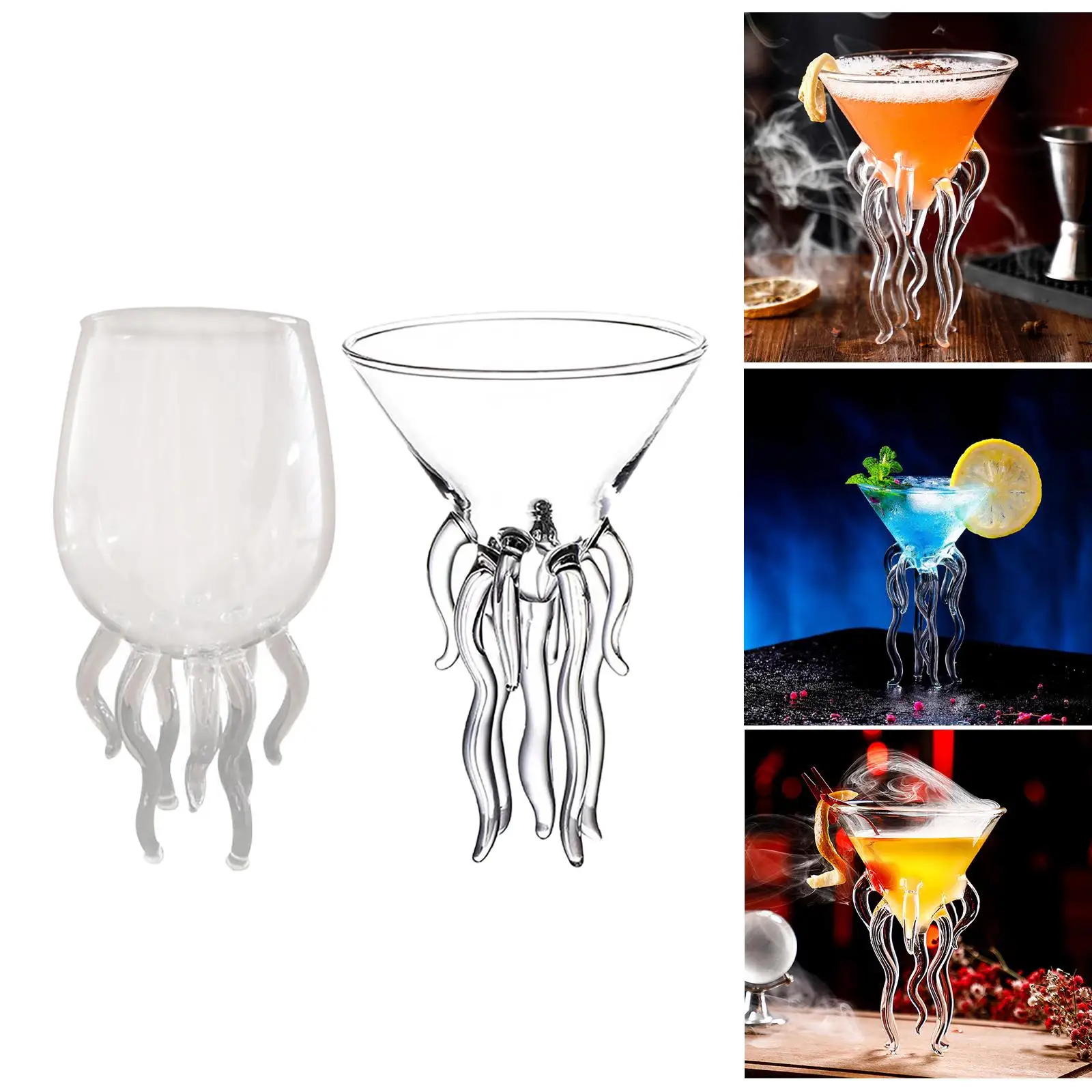 Creative Glass Champagne Goblet Martini Glasses for KTV Bar Club Drinking |