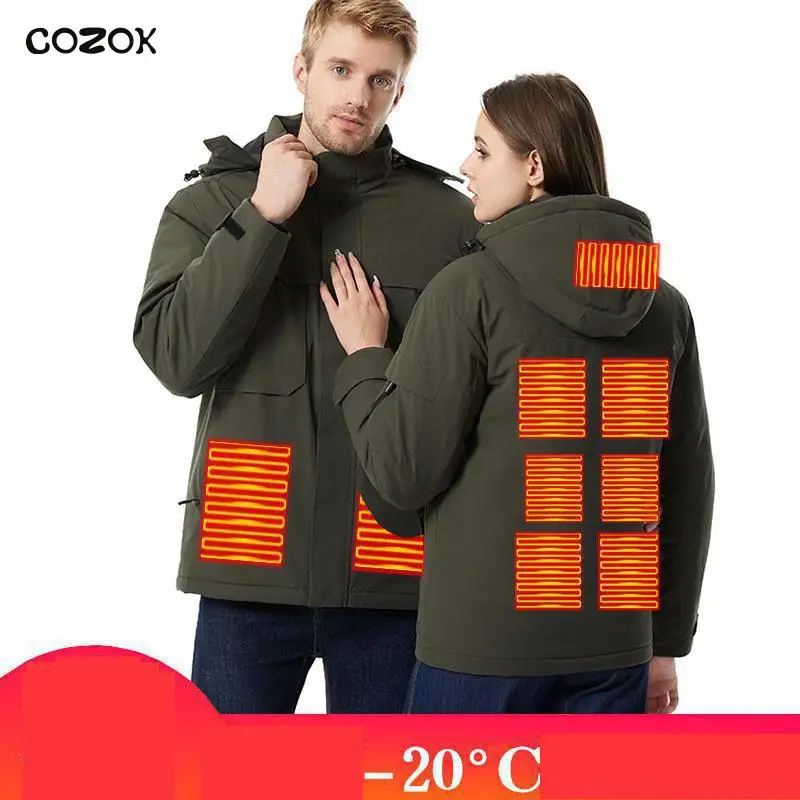COZOK Plus Size Men And Women Heating Jacket Outdoor Sports Jacket Smart Ski Suit Couples Heating Suit Waterproof Jacket