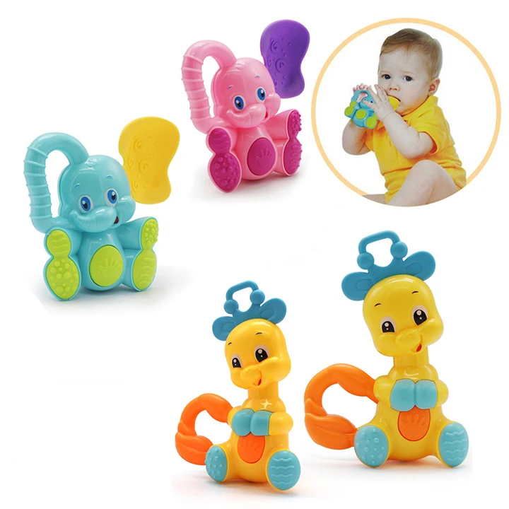 

Rattle Teether Animal Toys Baby Newborn Ringing Bell Cartoon Giraffe Teether Animal Rattle Early Development Toy Brain Game Toy