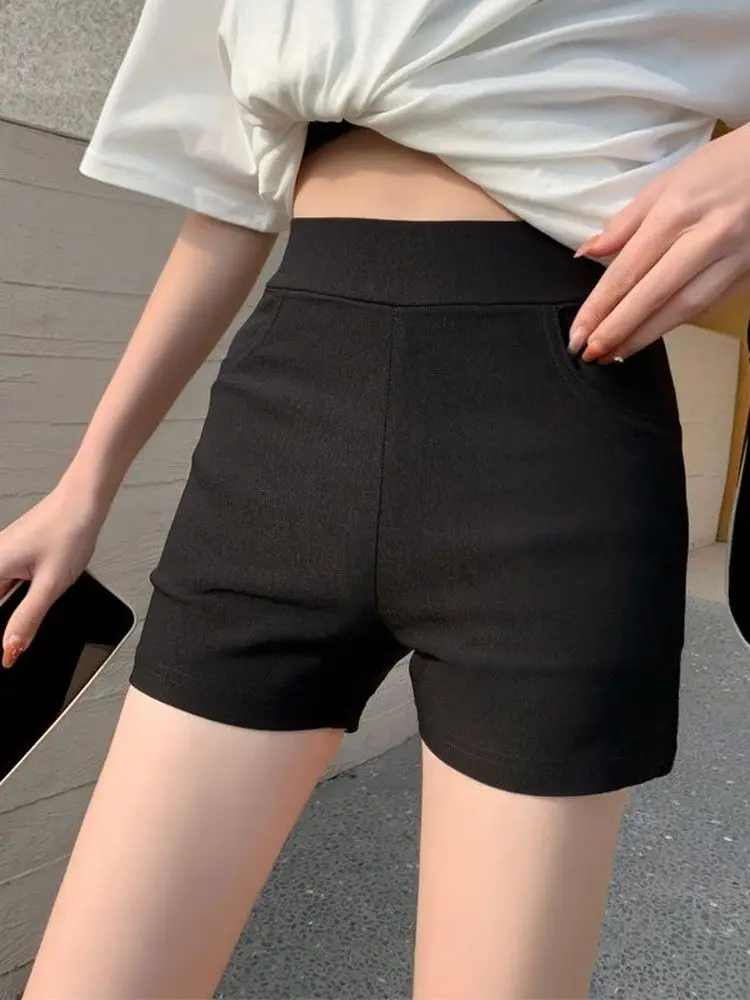 

Fitness Shorts Women's Spring Wear High-waisted Tights Elastic Anti-glare Leggings Workout Sports Shorts Female Athletic Shorts