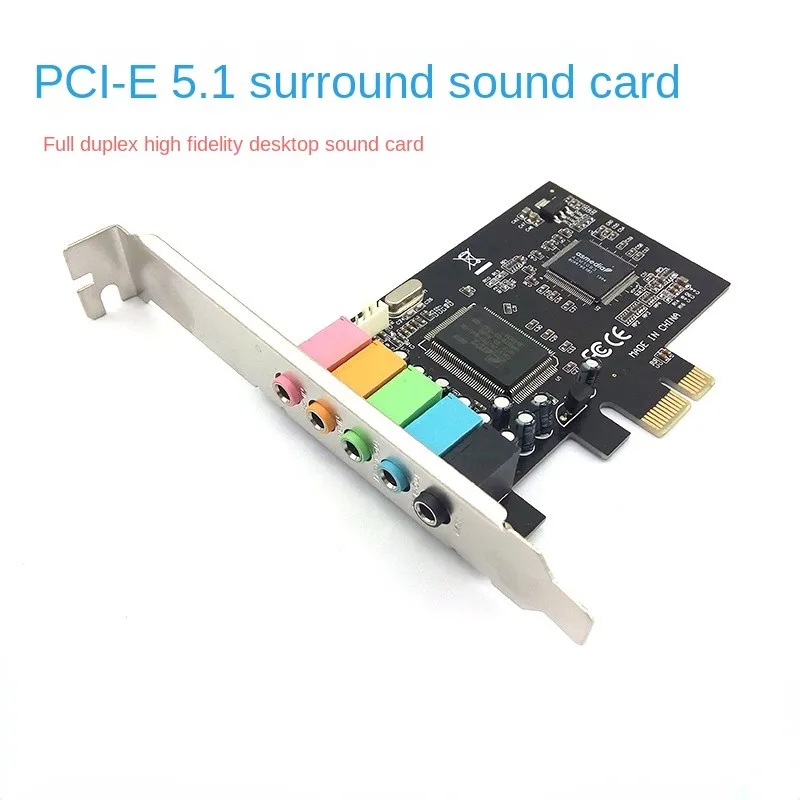 

PCI-E PCI Express 5.1 Channel 3D Audio 6 Channels Digital Sound Card 5.1 Solid Capacitors CMI8738 Chipset Expansion Card