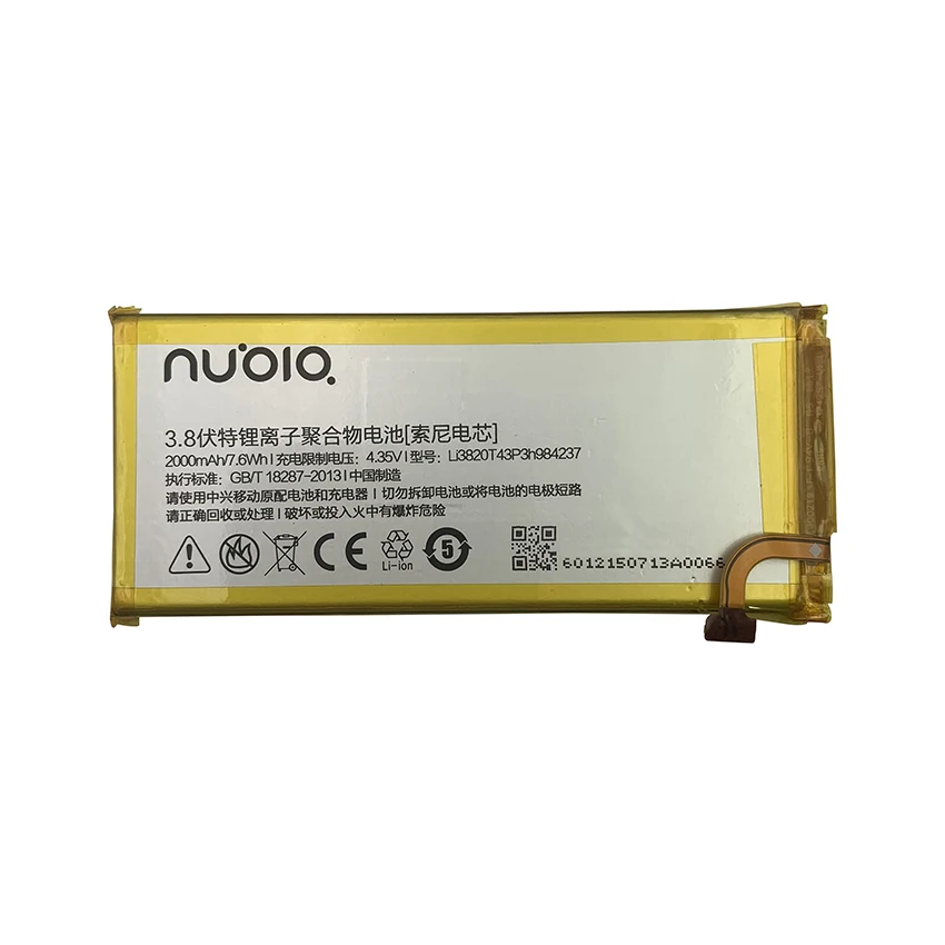 

100% Original 2000mAh Li3820T43P3h984237 Battery For ZTE Nubia Z5S mini Z5Smini NX403A Replacement Batteries Bateria