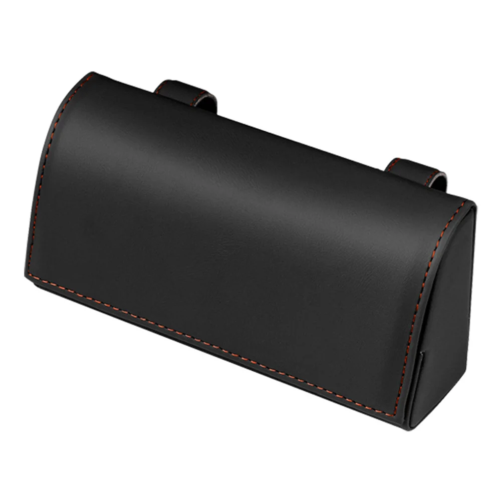 

1pc Durable Portable PU Leather Auto Sunglasses Case Sun Visor Glasses Holder Car Sunglasses Box