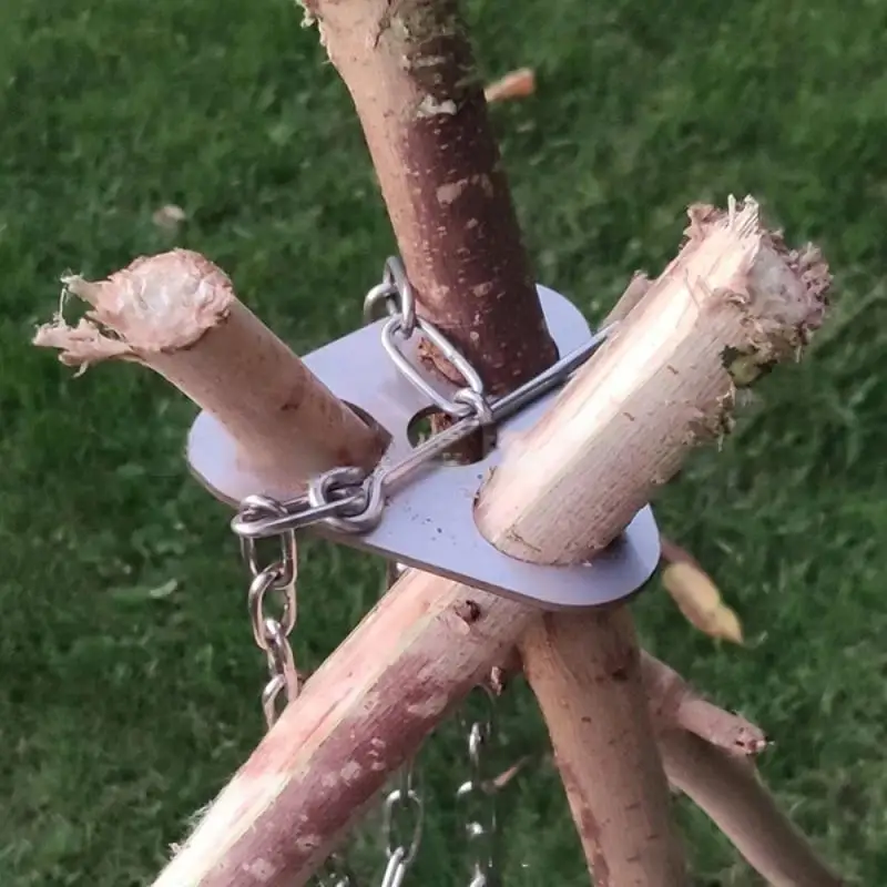 

Уличный треугольный подвесной кронштейн для кастрюли, портативная стойка из нержавеющей стали для барбекю, многофункциональный крючок с кольцом для пикника