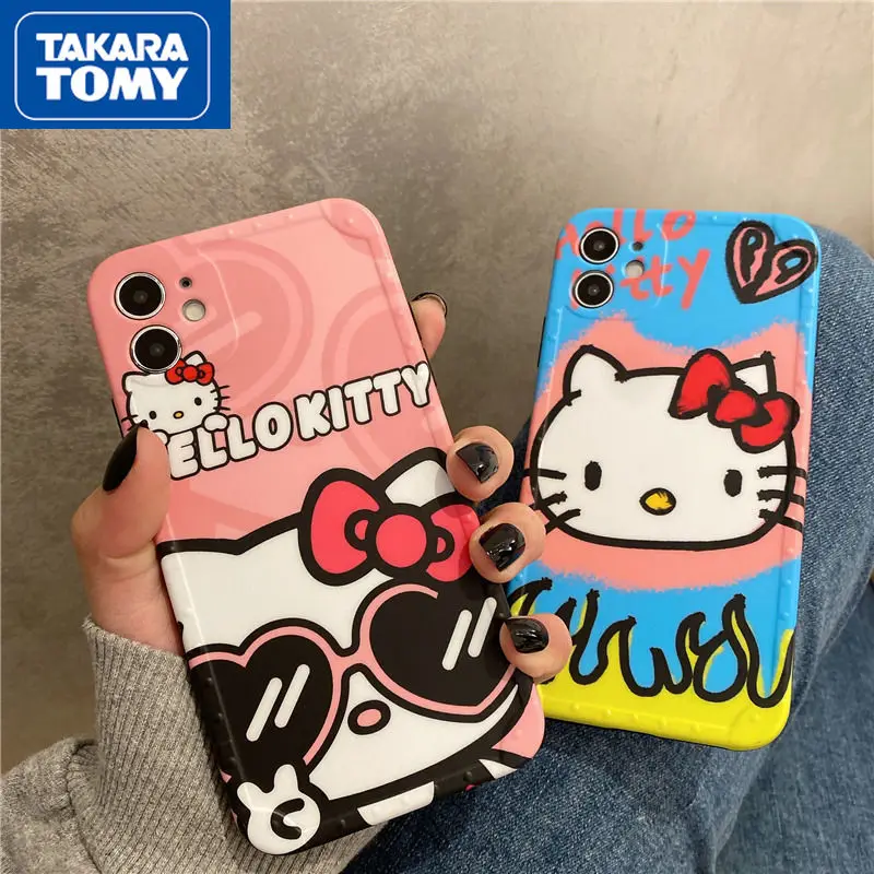 

TAKARA TOMY Hello Kitty 2022 New for IPhone 12 12 Pro 12 Pro Max Personality Cute Cover IPhone11 Pro Max X XS MAX XR Shiny Case