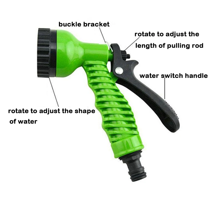 Garden Water Spray Lawn Sprinkler Car Wash Gun Ajustable Hose Nozzles 7 Pattern High Pressure Power Washer | Дом и сад
