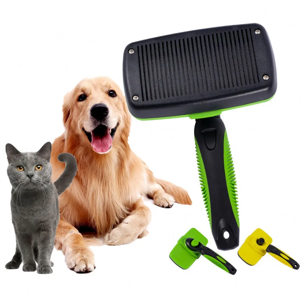 

Щетка для собак и кошек, самоочищающаяся щетка премиум-класса, удобная расческа для ухода за маленькими и большими питомцами, массаж, товары...