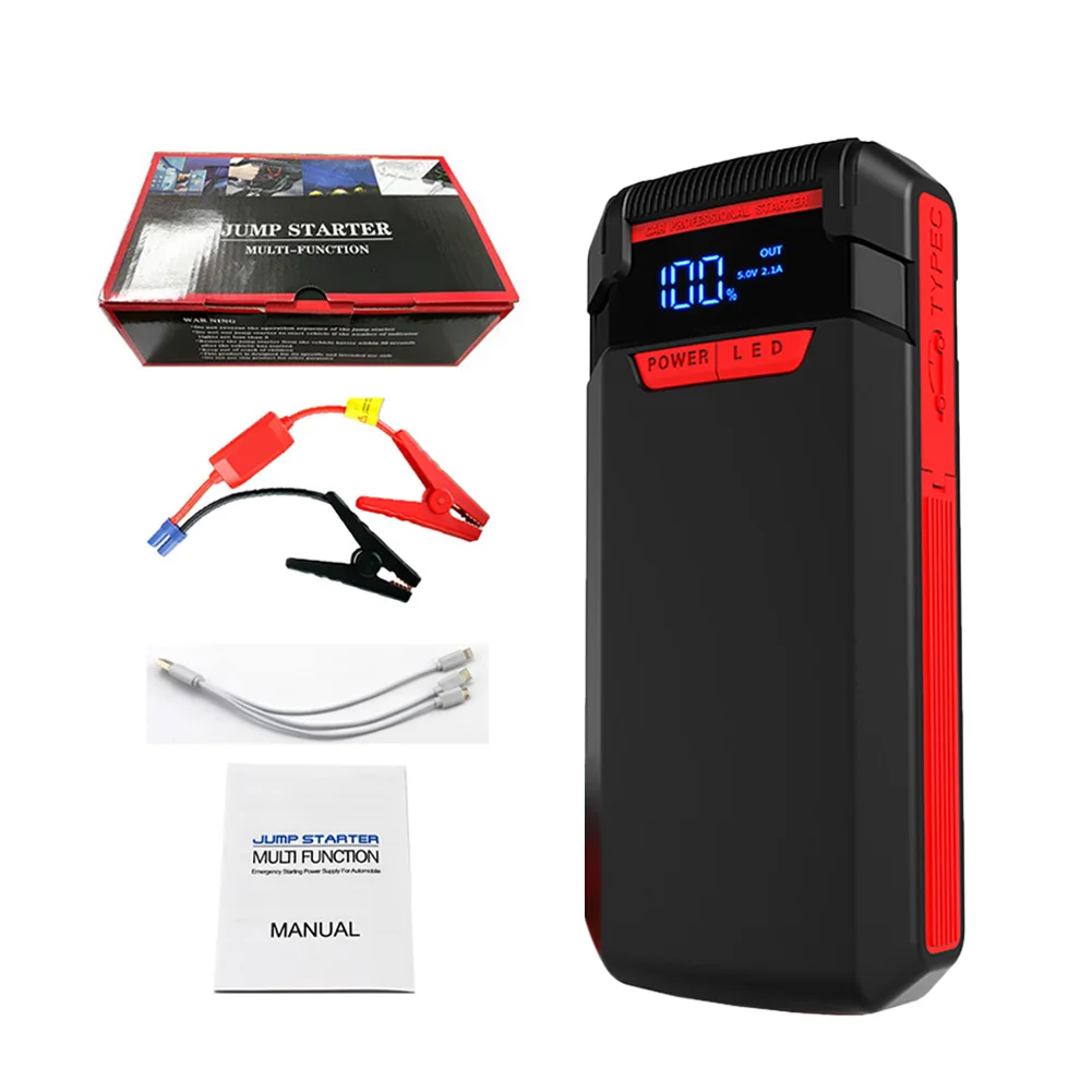 

20000mAh Car Battery Jump Starter Power Bank Portable USB Fast Charger with LED Lamp 12V Emergency Booster Car Accessories