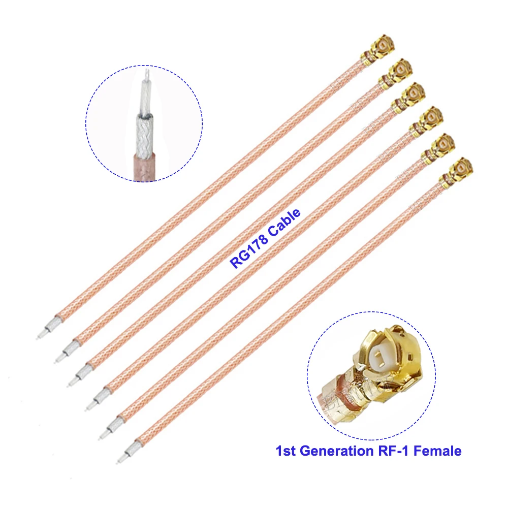 

10 шт./лот RG178 посеребренный провод U.FL IPX-1 гнездовой разъем с одной головкой RG-178 косичка кабель 10 см 20 см 30 см 50 см 1 м
