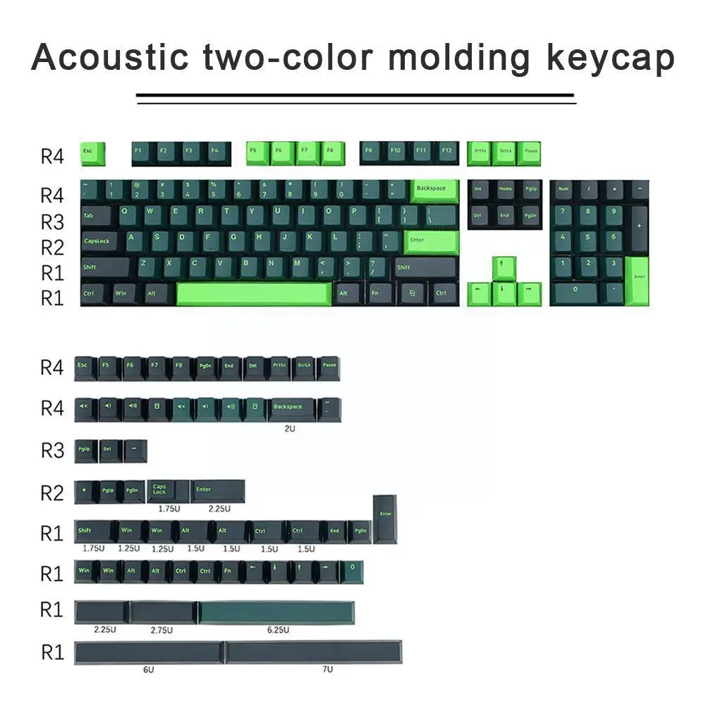 

Колпачки для механической клавиатуры Ceycaps R6w5, 160 клавиш, профиль, двойная выдача, Pbt