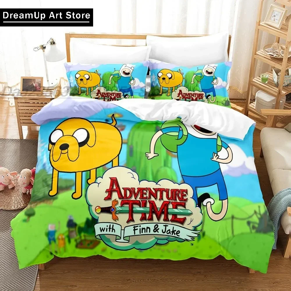 Фото Adventure Time Finn Jake The Dog Face Комплект постельного белья пододеяльник покрывало с наволочкой Twin Single Queen King Size для мальчиков и взрослых №1