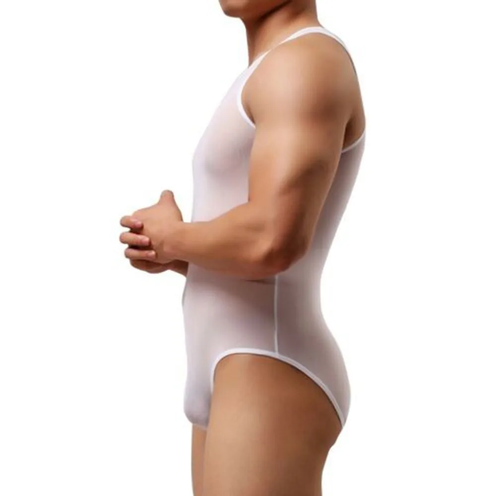 

Men Leotard Wrestling Singlet Bodysuit Sheer Jockstrap Bulge Pouch Underwear See Through Gays Sissy Homo Fashion Bottom Clothes