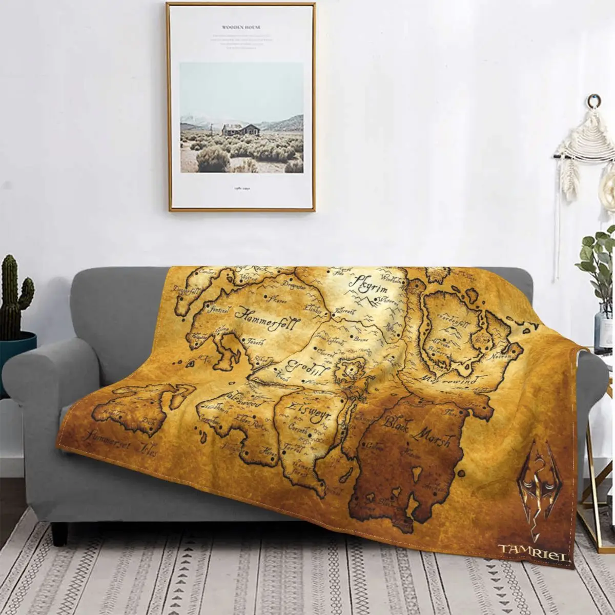

Game Elder Scrolls Map Of Tamriel Blankets For Couch Quality Anti-pilling Flannel Blanket Gifts For Friend