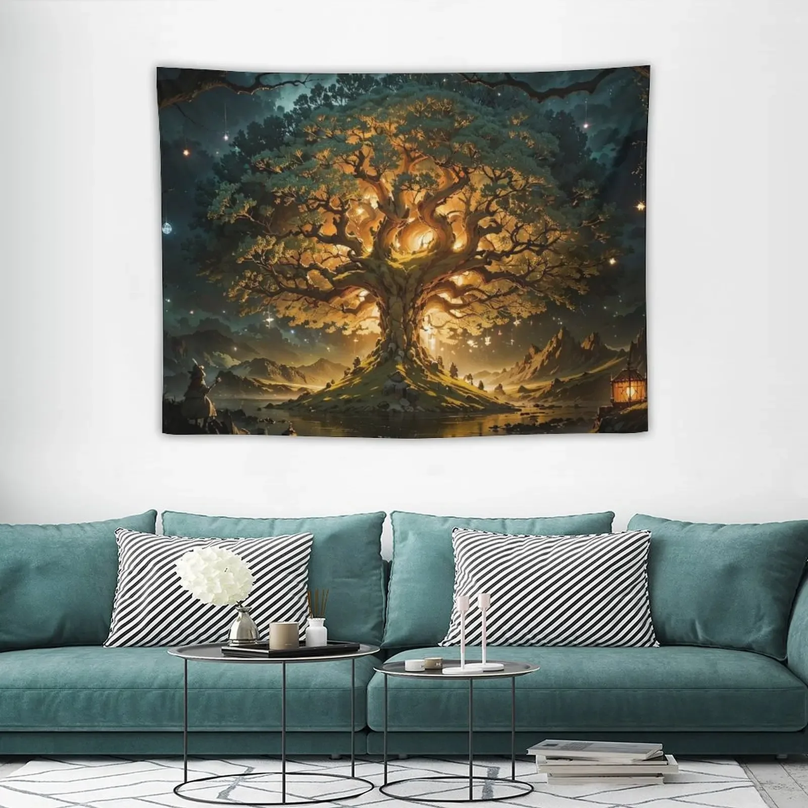 Пазлы с изображением причудливого дерева жизни-очаровательный гобелен из