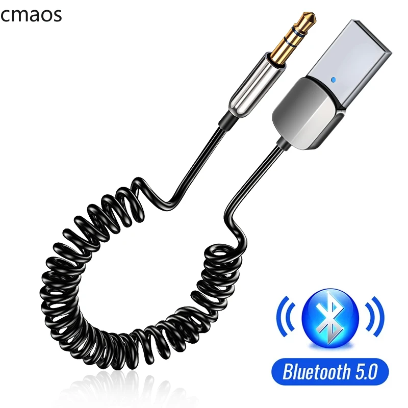 

CMAOS Aux Bluetooth Adapter Audio Cable For Cars USB Bluetooth 3.5mm Jacks Receiver Transmitter Music Speakers Dongle Handfree