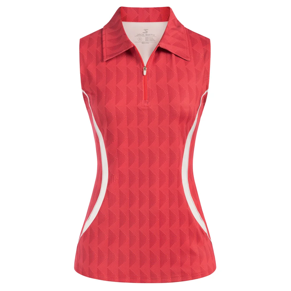 

JS Women Tank Top Contrast Color Plaid Print Sports Shirt Sleeveless Lapel Collar Zip-Up Neck Tops Women's Blouse Golf Vest