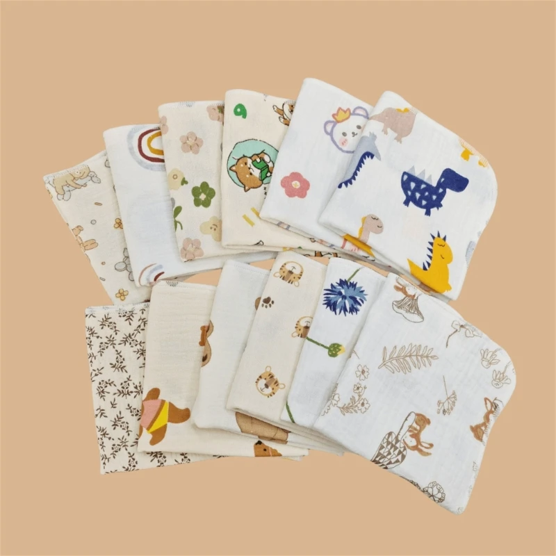 

Soft Baby Feeding Bib Absorbent Cotton Face Towel for Newborns Comfortable Burping Cloth Small Handkerchief Washcloth