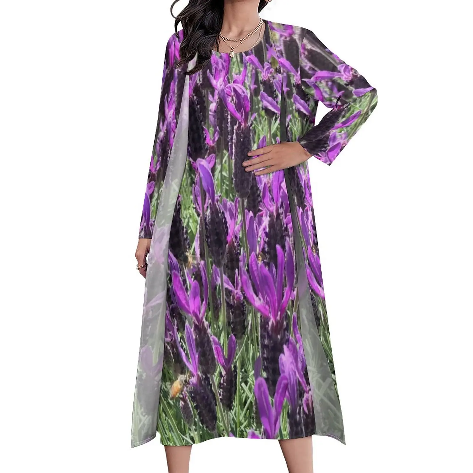 

Красивое винтажное платье макси с цветочным принтом, уличное богемное длинное платье из двух частей, Одежда большого размера на заказ