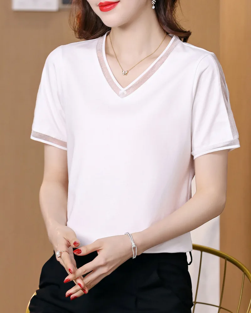 

2022 summer new maternity V-neck loose short-sleeved T-shirt GRAY22