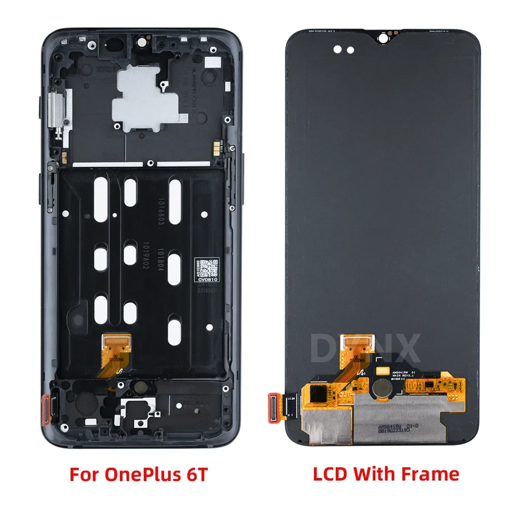 ЖК-дисплей для 1 + 6T AMOLED Oneplus с рамкой 6 41 дюйма One Plus A6010 A6013 цифровым