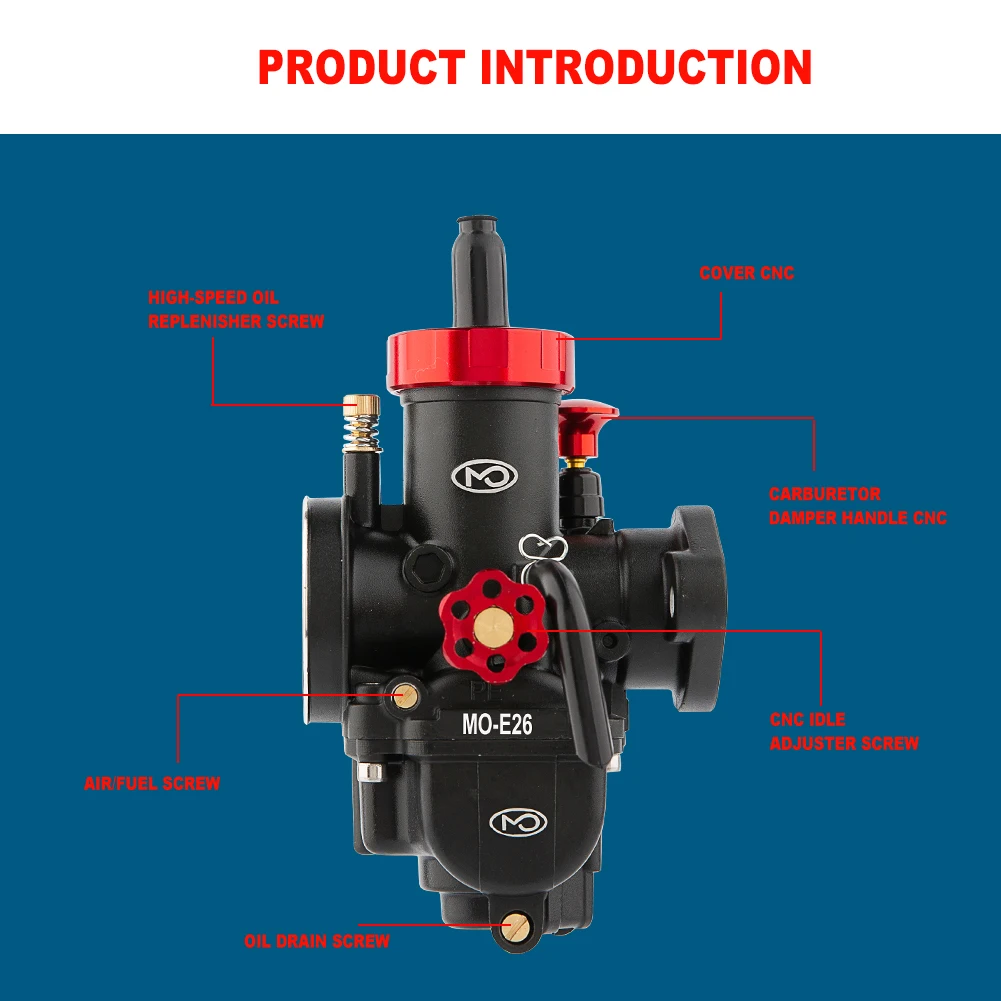 Карбюратор с карбюратором PE17 19 22 24 26 28 мм для Yamaha Kawasaki Honda 2T 4T фланцевый двигатель
