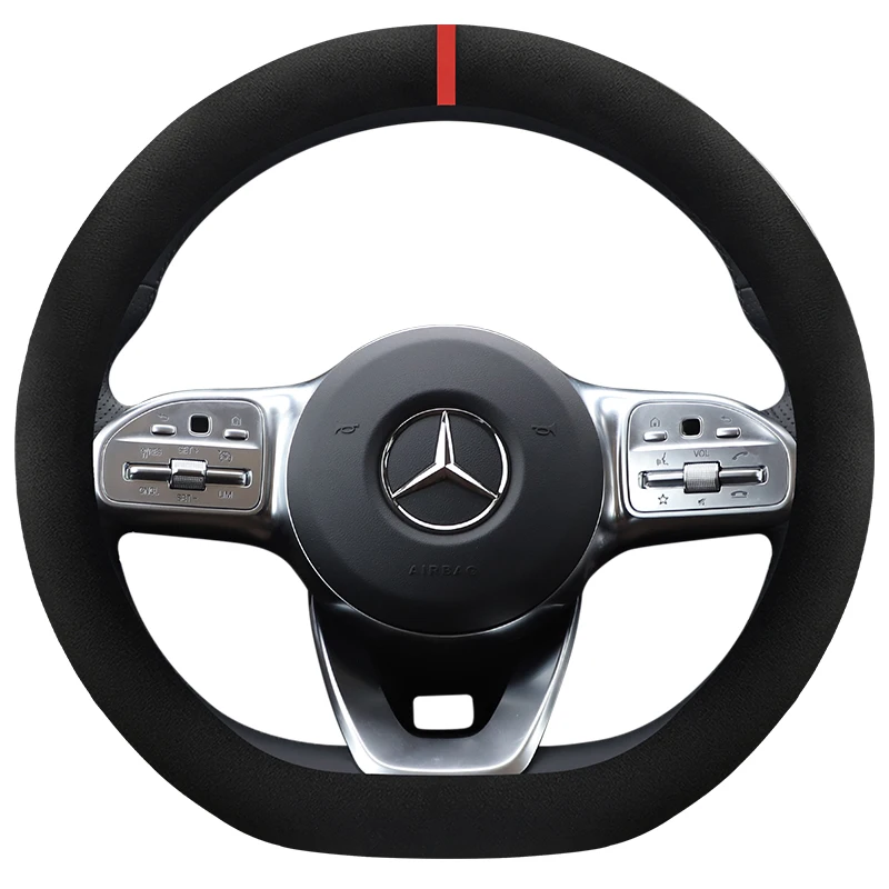 

Зимний короткий плюшевый чехол на руль для Mercedes Benz C Class E/A Class C260L/E300L/GLA/GLB200/GLC260, аксессуары для салона автомобиля