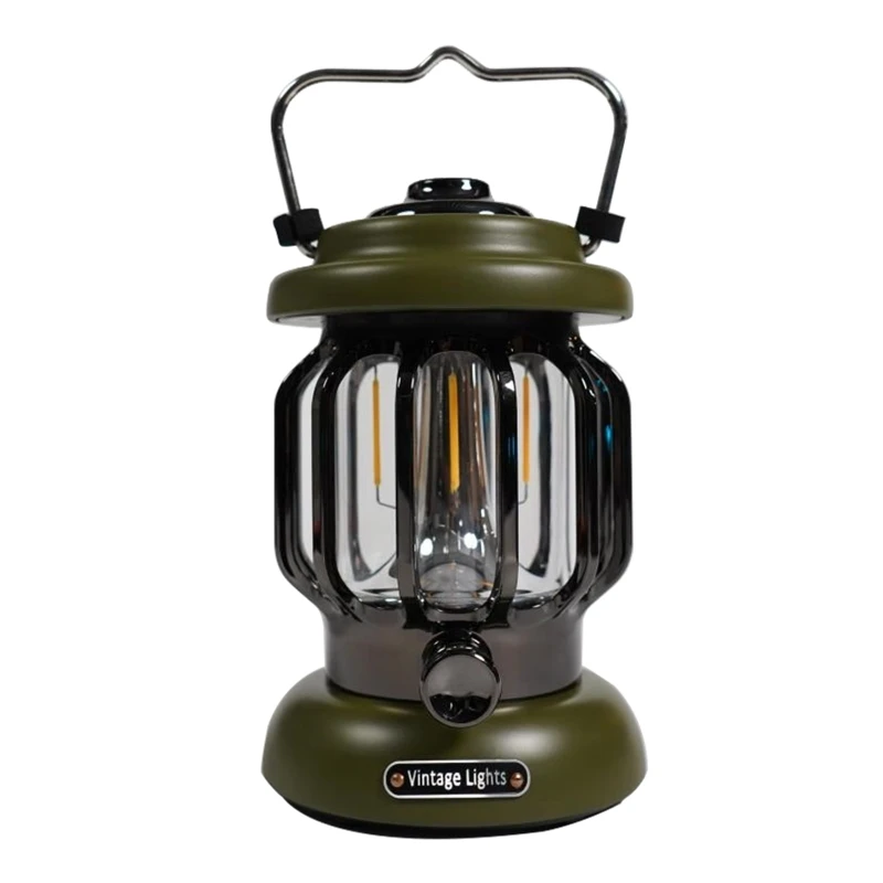 

LED Camping Lantern, Rechargeable Vintage Camping Light, Classic Tabletop Lantern w/ Dimmable Control Hanging Tent Light