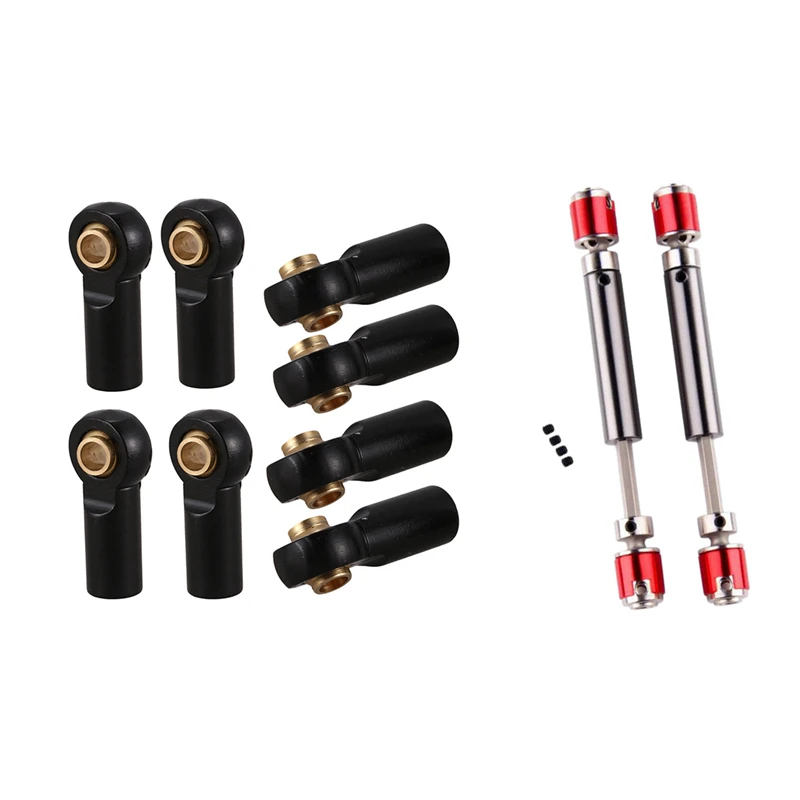 

2Pcs Front Rear Drive Shaft Drive Axle For 1/10 Rc Rock Crawler Car Axial Scx10 D90 With 8Pcs M3 Ball Joint Link Bar Rod Seals B