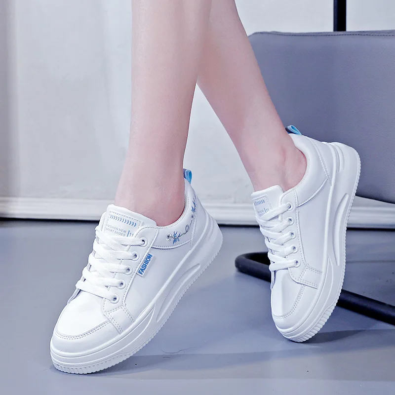 Small white shoes women's spring new all-match student thick-soled heightened sports European American Style Zapatos De Mujeres