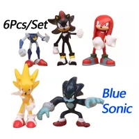 6pcsset anime sonic pvc character toy cartoon game shadow tail 6 7cm figure model dolls children animal toy birthday gift