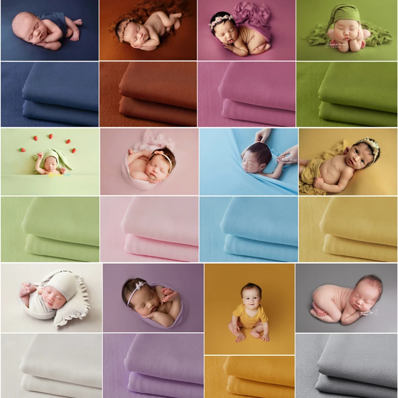 Dvotinst Newborn Baby Photography Props Soft Strench Background Blanket Backdrop Wraps Hat Pillow Studio Shooting Photo Props