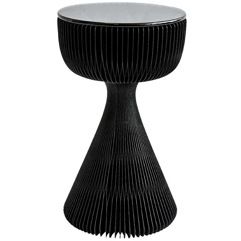 

Living Room Furniture Kraft Paper Foldable Light Luxury Bedside Storage Glass Surface Low Coffee Tables