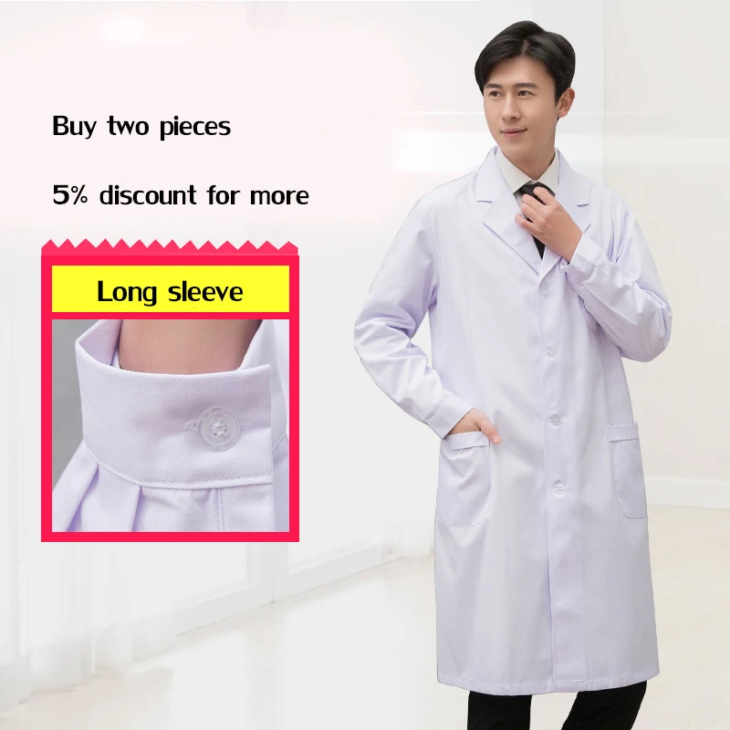 Pet Grooming Lab Coat High Quality White Slim Beauty Salon Work Uniforms Spa Uniforms Health Service Scrubs Coats Men and Women images - 6