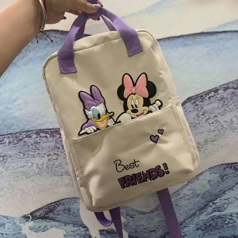 

Anime Bag Disney Cartoon Backpack For Women Mickey Mouse Minnie Canvas Schoolbags Detachable Backpack Students Pencil Bags Packs