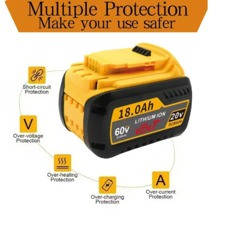 Аккумулятор для DEWALT 20 В/60 В MAX DCB609 DCB547-XJ DCB205 DCB200 DCB182 DCB609-2