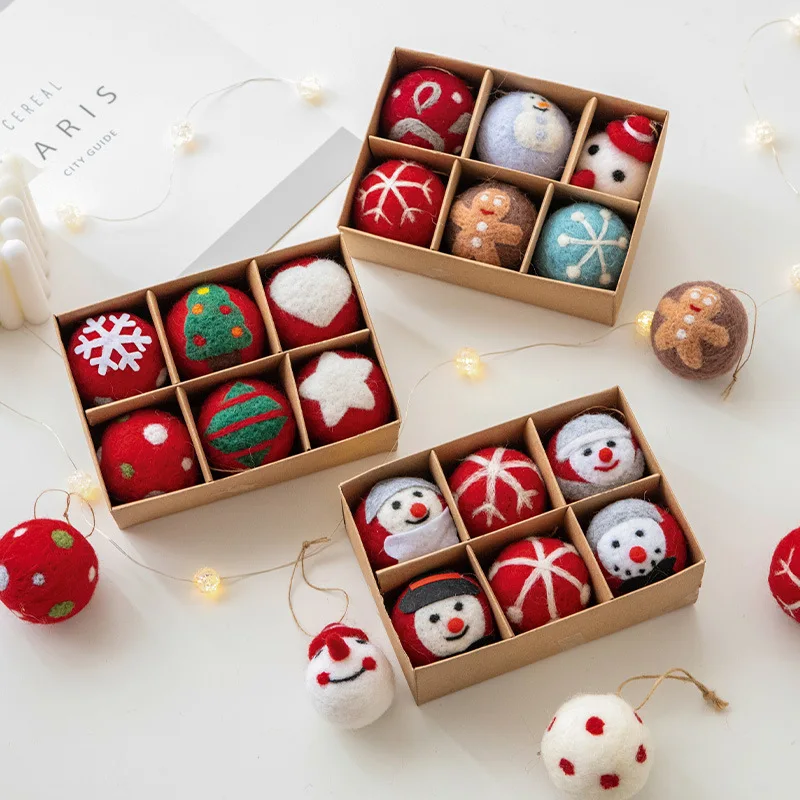 

Рождественская елка, украшение, шар, овечка, Искусственная елка, узор, снежинка, сделай сам, шерстяной шар, подвесные аксессуары, новинка, Лидер продаж