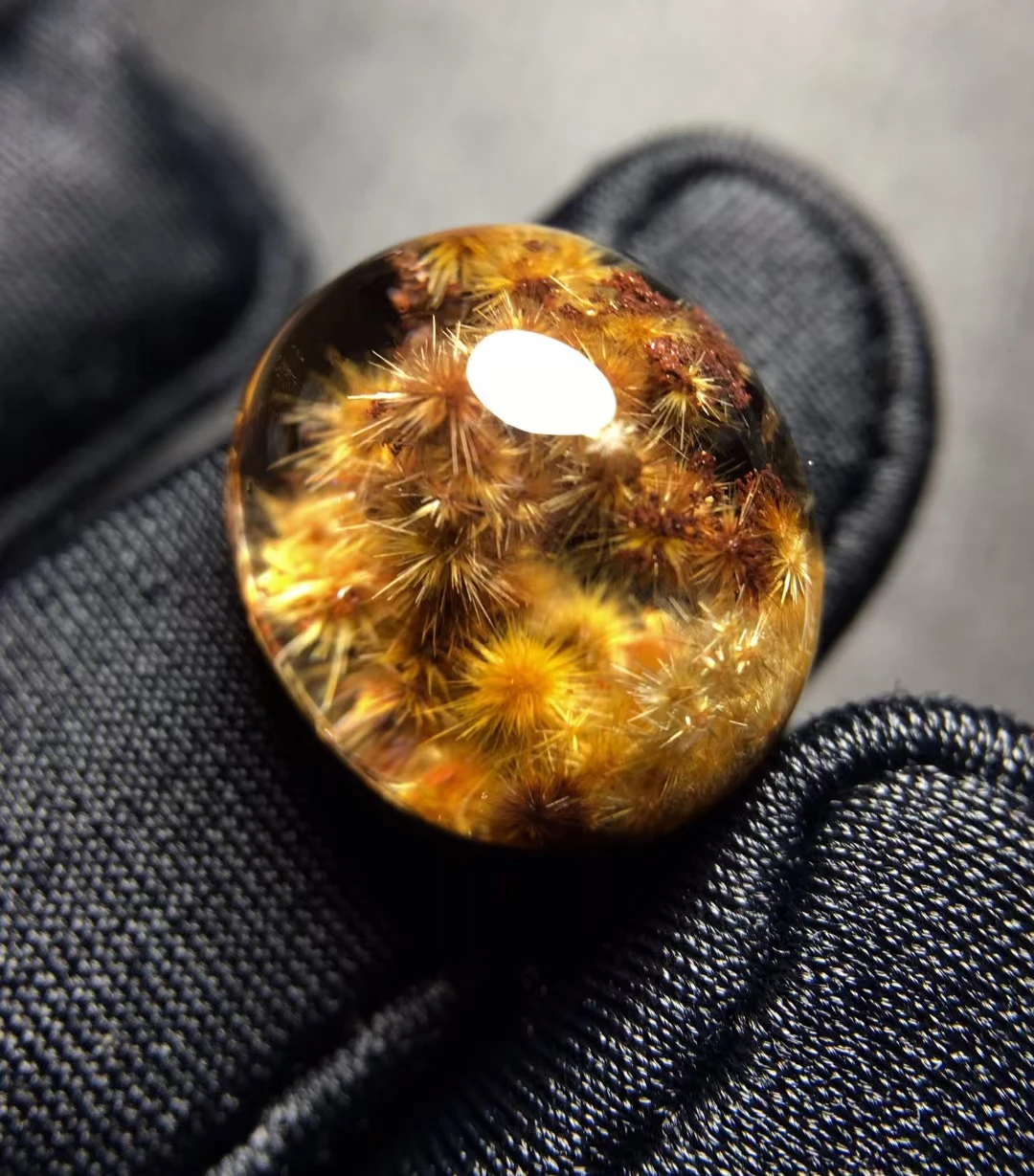 Натуральное золото рутилированный кварц подвеска в виде солнечного цветка