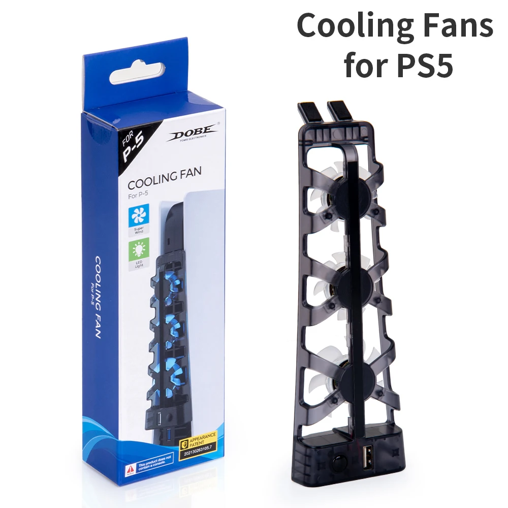 

2022 DOBE For PS5 Console Cooling Fan Game Console Cooler Smart Temperature Control 3 Fans System Station for Sony Playstation 5