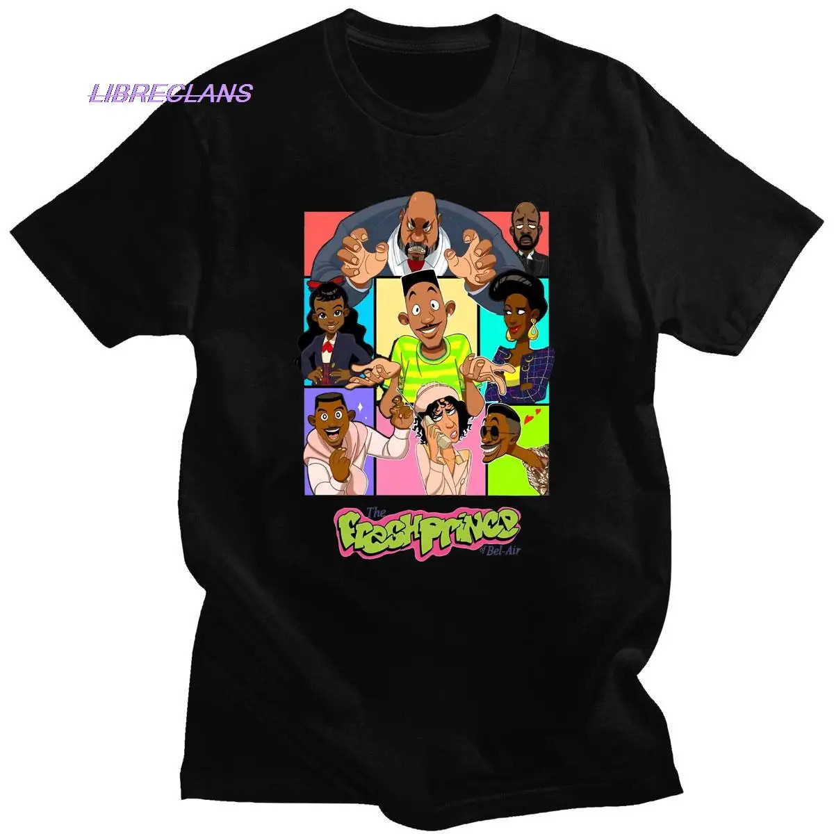 

Футболка с принтом The Fresh Prince of Bel Air TV Series, хлопковая тенниска с графическим принтом для мужчин и женщин, уличная одежда в стиле хип-хоп, лето