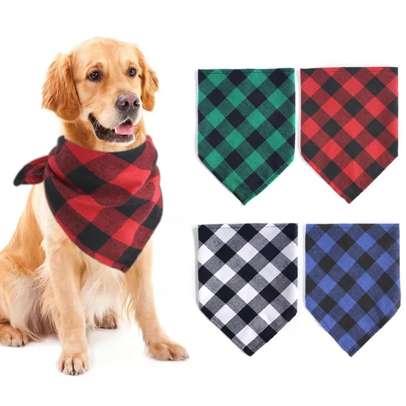 

Fashion Dog Lattice Triangle Bandana for Cat Puppy Pet Accessories Scarf Dog Golden Retriever Pets Saliva Towel Supplies Bandage