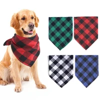 fashion dog lattice triangle bandana for cat puppy pet accessories scarf dog golden retriever pets saliva towel supplies bandage