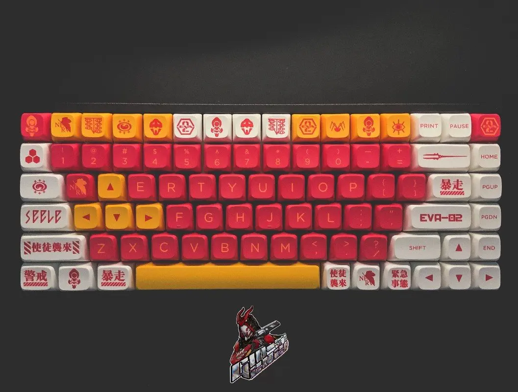 

151 клавиш, клавиши для аниме Evangelion-02 PBT, сублимационная печать, XDA, персонализированные клавиши для Cherry MX Switch, механическая клавиатура