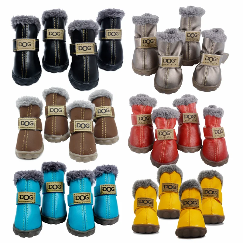 

Winter Pet Dog Shoes Warm Snow Boots Waterproof Fur 4Pcs/Set Small Dogs Cotton Non Slip XS For ChiHuaHua Pug Pet Product PETASIA