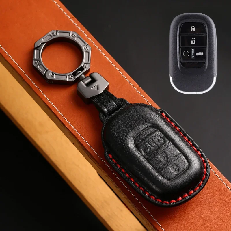 Умный автомобильный брелок для ключей из натуральной кожи Honda Civic Vezel Accord Sport SI EX