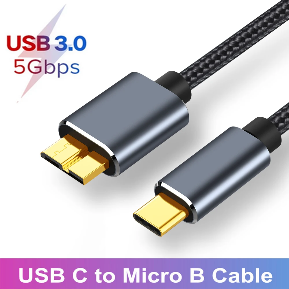 USB C к Micro B кабель 3.0 Тип 5 Гбит/с разъем для передачи данных адаптер жесткого диска
