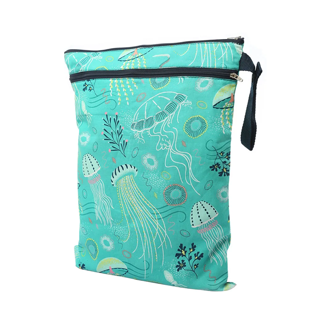 

Hanging Portable Waterproof Reusable Baby Infant Organizer Large Capacity Polyester Convenient Double Zippered Daily Diaper Bag