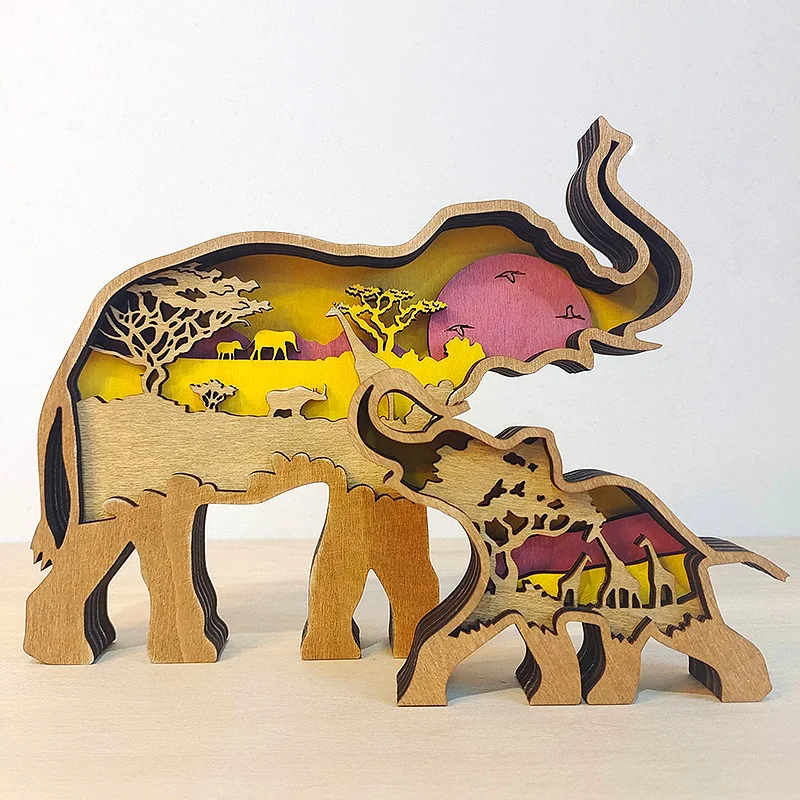 

Новый ремесленный Слон из дерева креативные подарки украшение для дома слон для родителей и детей настольные украшения на День Матери
