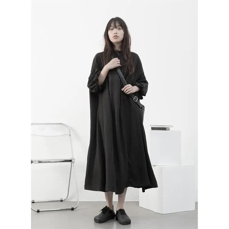 

Women's Medium Length Dress 2022 Spring New Fashion Loose And Versatile Round Neck Seven Sleeve Skirt